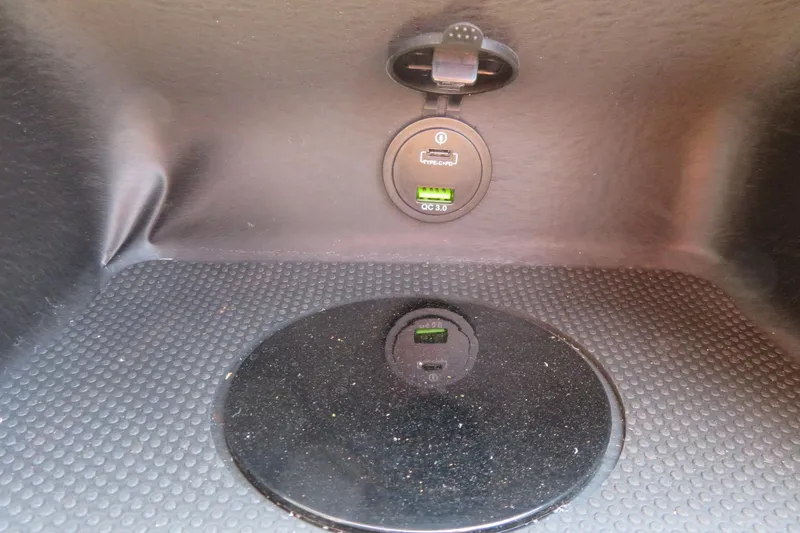 Slide: The Image of USB charging ports in 2026 Avalon Catalina Quad Lounge Shift boat interior. - 61