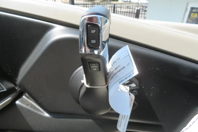 Slide: The Image of 2026 Avalon Catalina Quad Lounge Shift control lever with up and down buttons. - 62