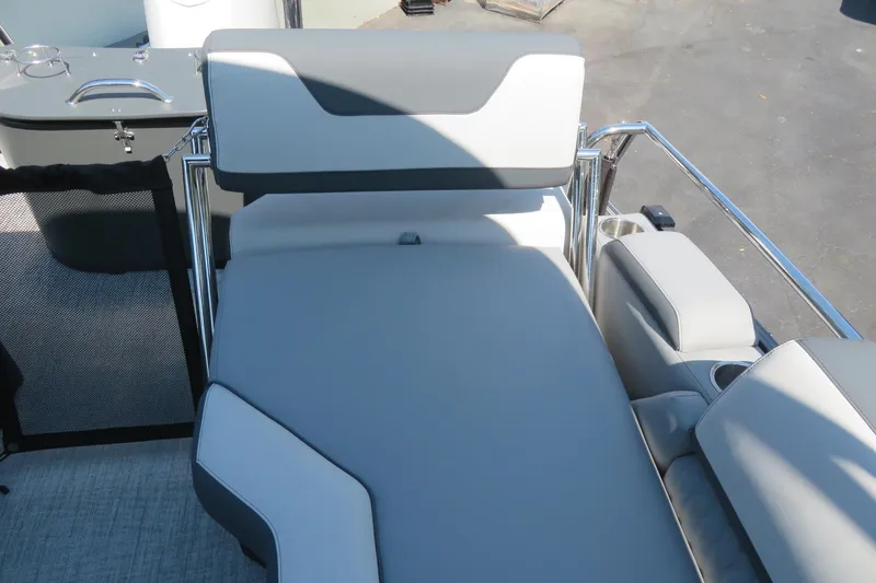 Slide: The Image of 2026 Avalon Catalina Quad Lounge boat interior with sleek seating and modern design. - 69
