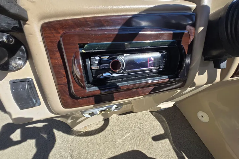 Slide: The Image of Dashboard of a 2013 Bennington 2574 GL with a Sony stereo system. - 25