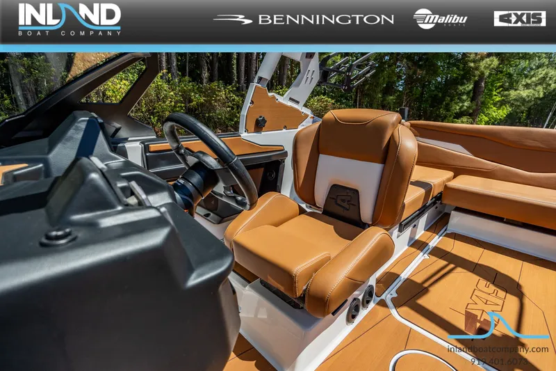 Slide: The Image of Interior of a 2026 Axis T220 boat with luxurious leather seating. - 24