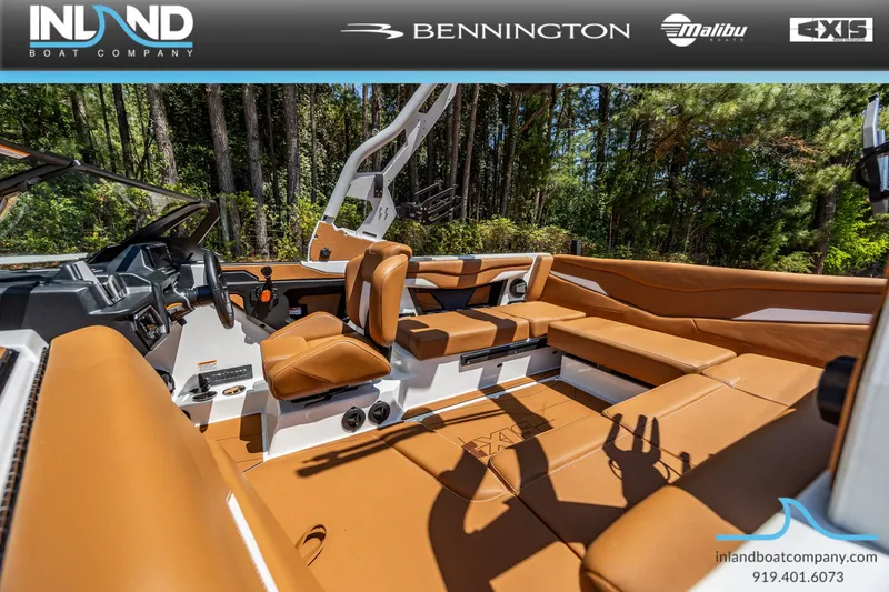 Slide: The Image of Interior of a 2026 Axis T220 boat with luxurious leather seating. - 28