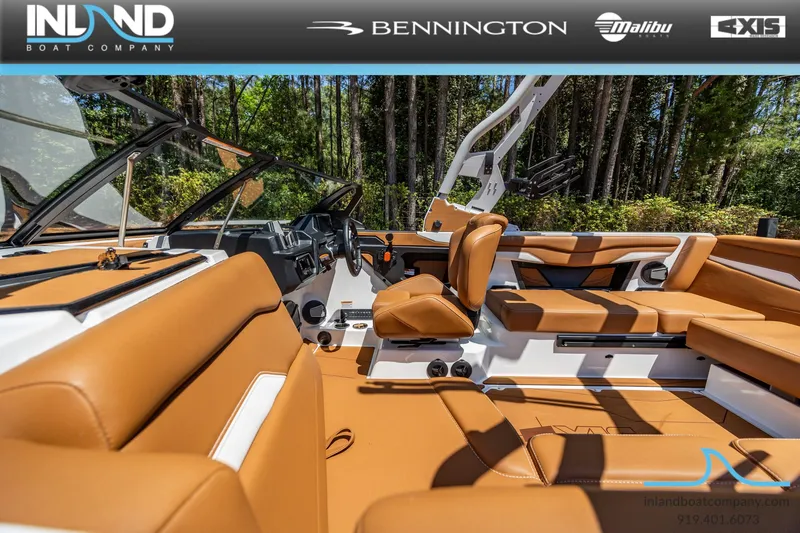 Slide: The Image of Interior of a 2026 Axis T220 boat with luxurious leather seating. - 29