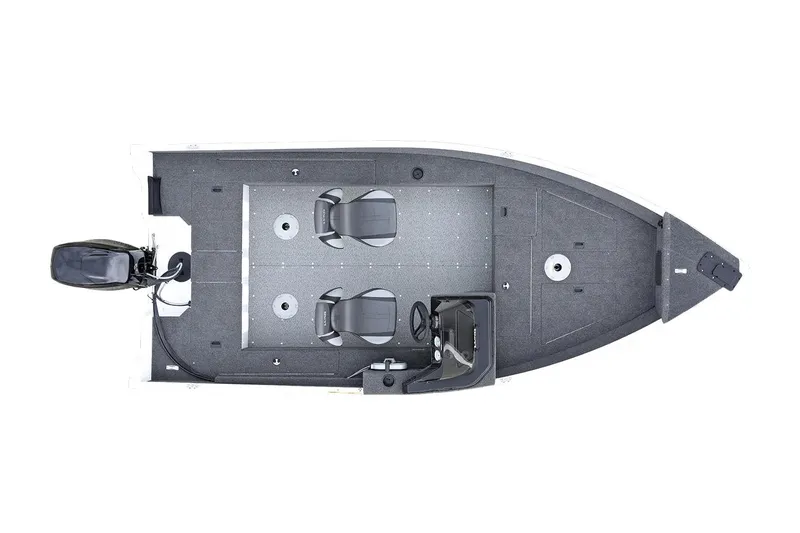 Slide: The Image of Manufacturer Provided Image: 2025 Lund 1650 Angler SS fishing boat, top view, showing seating and motor layout. - 24