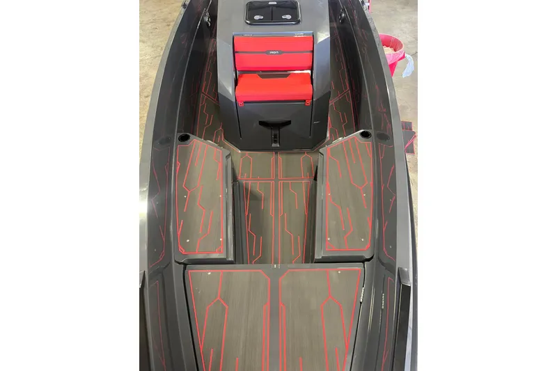 Slide: The Image of Cockpit of 2026 Iron 907 boat with Garmin navigation system and modern steering wheel. - 7