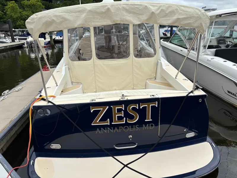 Slide: The Image of 2006 MJM 34z Express HT boat named "Zest" docked in Annapolis, MD. - 10