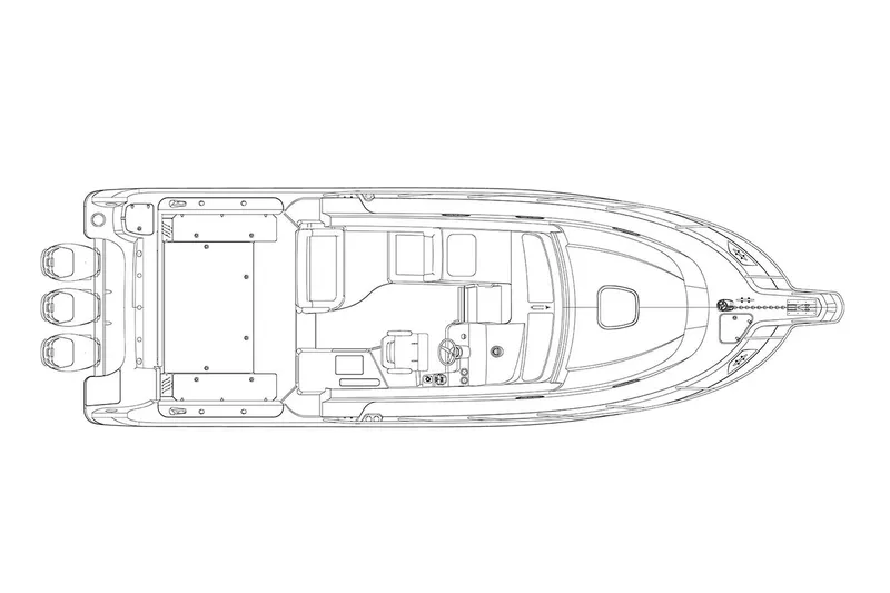 Slide: The Image of Manufacturer Provided Image: Top view blueprint of 2020 Boston Whaler 345 Conquest boat layout. - 10