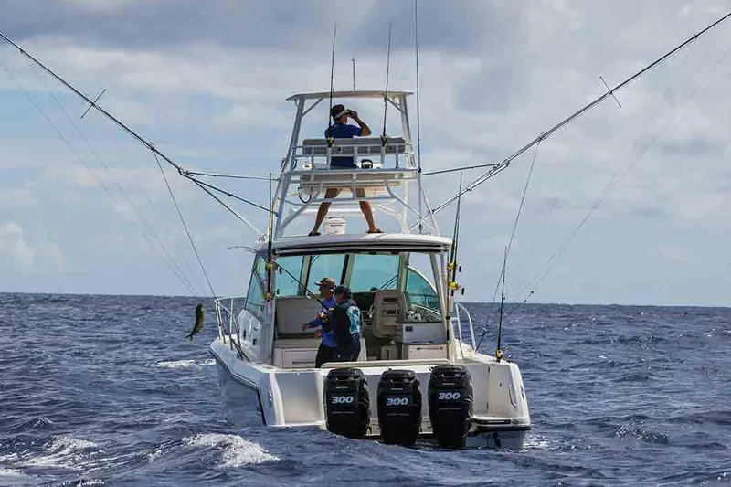 Slide: The Image of Manufacturer Provided Image: 2020 Boston Whaler 345 Conquest cruising on open water. - 4