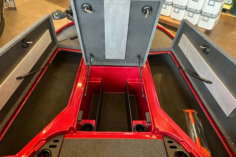 Slide: The Image of 2026 Nitro Z18 boat storage compartments with open lids, showcasing spacious interior design. - 6