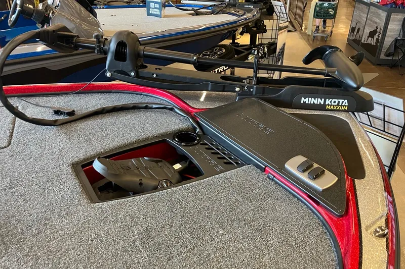 Slide: The Image of 2026 Nitro Z18 boat with Minn Kota Maxxum trolling motor on deck. - 3