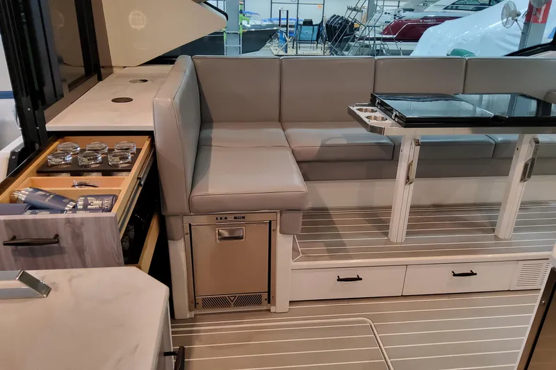 Slide: The Image of Luxurious interior of 2026 Formula 500 Super Sport Crossover with seating and storage. - 13