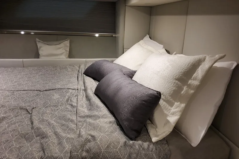 Slide: The Image of Luxurious bedding inside the 2026 Formula 500 Super Sport Crossover cabin. - 44