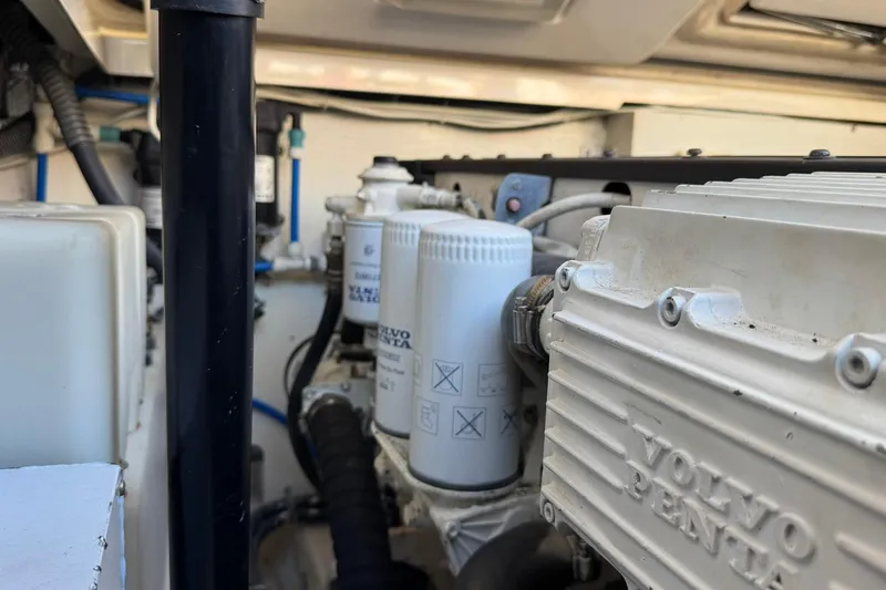 Slide: The Image of Engine compartment of 2005 Tiara Yachts 3200 Open with Volvo Penta components. - 69