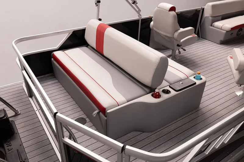 Slide: The Image of Manufacturer Provided Image: 2026 SunCatcher Select 322SL boat interior with stylish seating and modern design. - 10