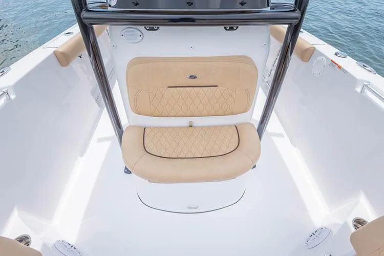 Slide: The Image of 2021 Sportsman Heritage 231 Center Console with beige seating. - 6
