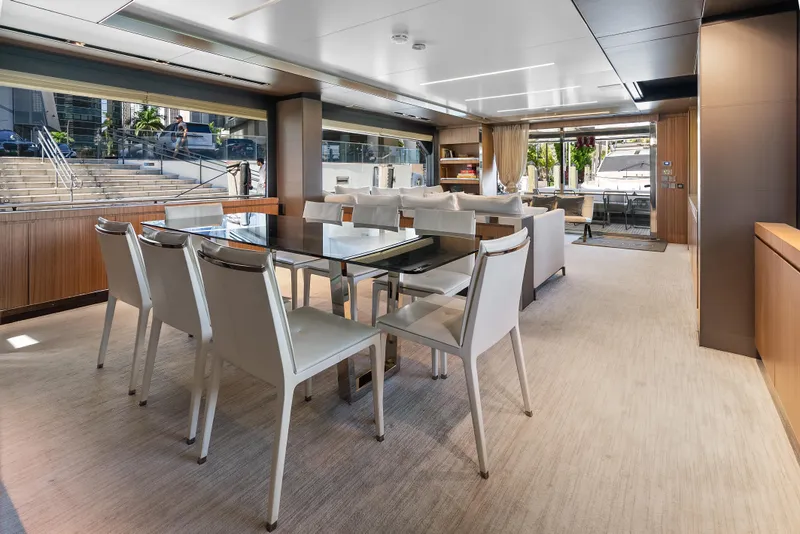 Slide: The Image of Luxurious interior of 2020 Riva 100' Corsaro yacht with elegant dining area. - 42