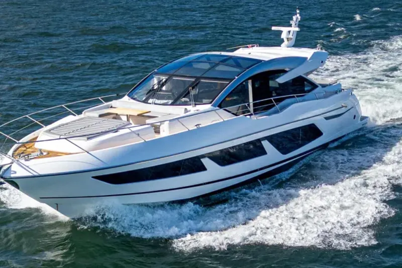 The Image of 2020 Sunseeker Predator 74 yacht cruising on open water. - 0