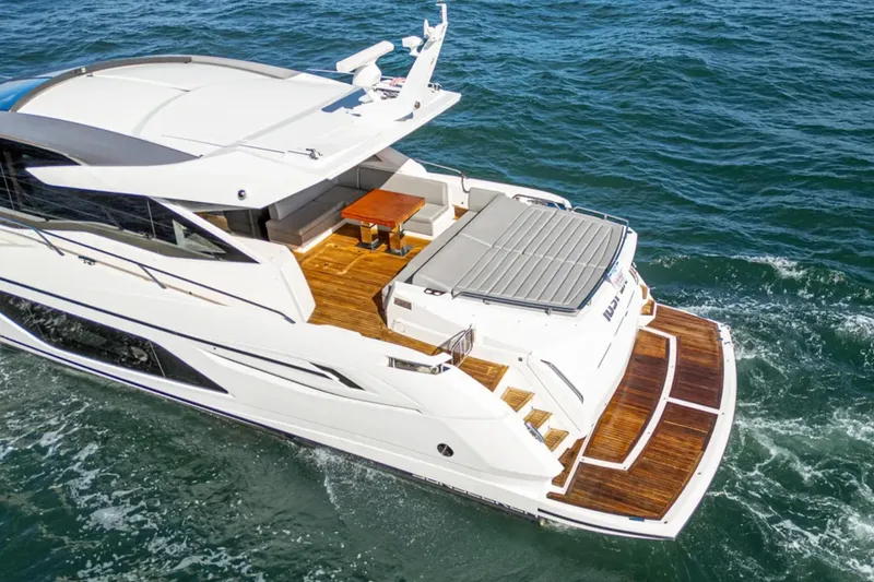 Slide: The Image of Luxury Sunseeker Predator 74 yacht cruising on open water, 2020 model. - 3