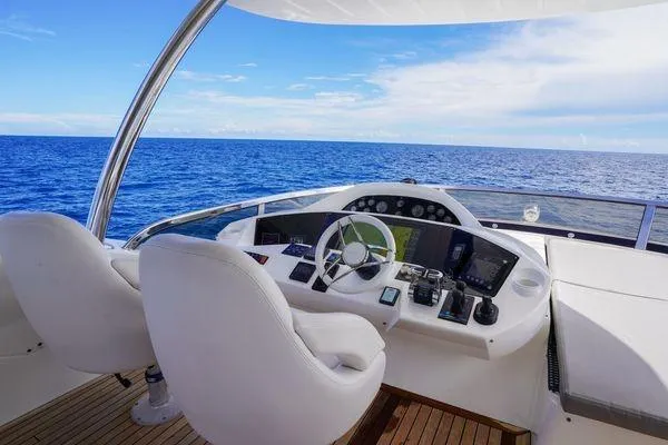 Slide: The Image of Luxurious Sunseeker 88 Yacht helm with ocean view, 2012 model. - 16