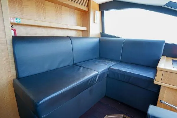 Slide: The Image of Luxurious leather seating in 2012 Sunseeker 88 Yacht interior. - 26