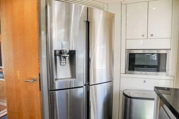 Slide: The Image of Modern kitchen on 2012 Sunseeker 88 Yacht with stainless steel appliances. - 30