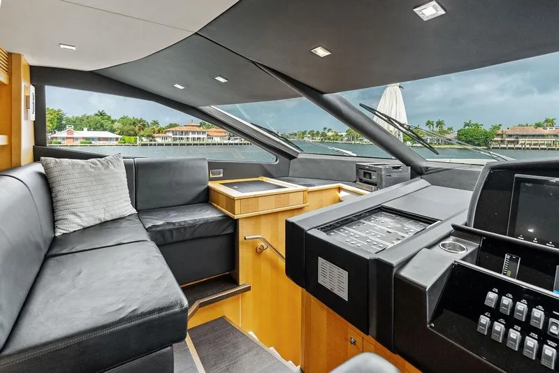 Slide: The Image of Luxurious interior of 2012 Sunseeker 88 Yacht with modern helm and seating area. - 52