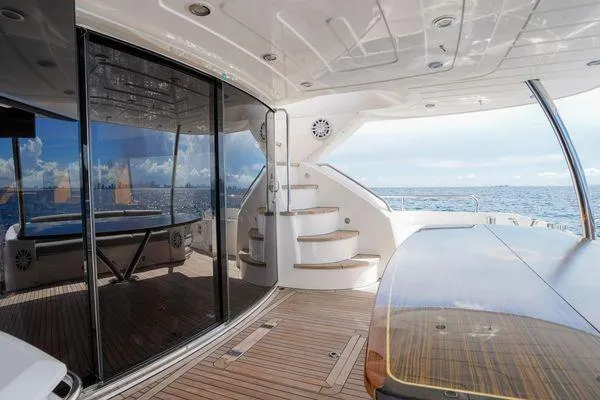 Slide: The Image of Luxurious Sunseeker 88 Yacht 2012 with elegant deck and ocean view. - 6