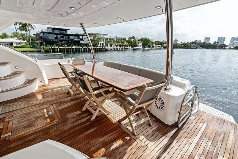 Slide: The Image of Luxurious Sunseeker 88 Yacht 2012 with elegant teak deck and waterfront view. - 63