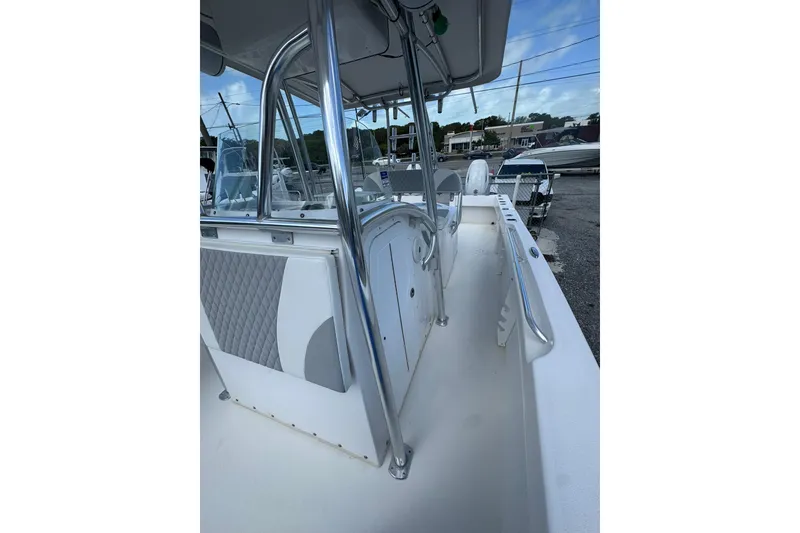 Slide: The Image of 2019 Twin Vee 26 Center Console boat, featuring sleek design and spacious deck. - 8