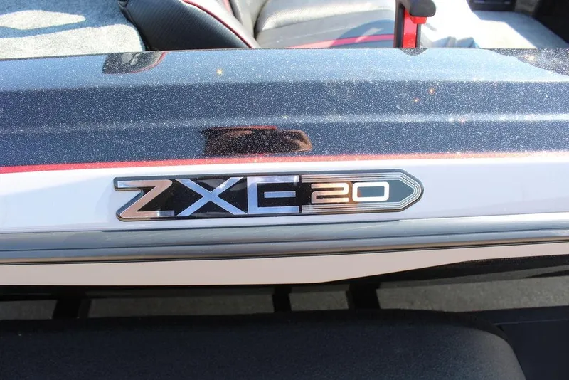Slide: The Image of Close-up of 2026 Skeeter ZXE20 boat model emblem. - 19