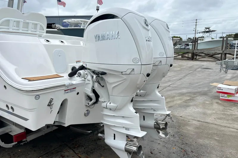 Slide: The Image of 2026 Sea Fox 268 Commander with twin Yamaha outboard engines on display. - 45