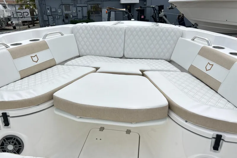 Slide: The Image of Luxurious seating area on 2026 Sea Fox 268 Commander boat. - 9