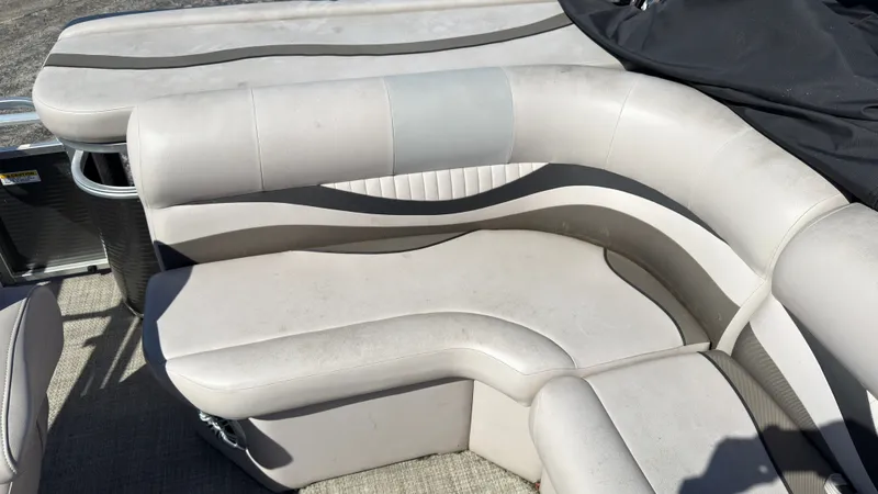 Slide: The Image of Quest Adventure 816 boat seating, 2019 model, gray upholstery design. - 12