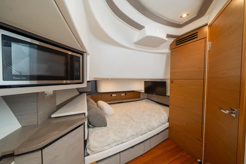 Slide: The Image of Luxurious interior cabin of 2024 Tiara Yachts 43 LS with modern amenities. - 13