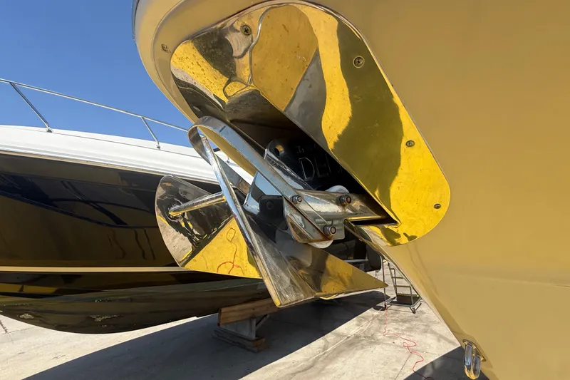 Slide: The Image of 2019 Key West Billistic 281 Center Console boat anchor detail in sunlight. - 4