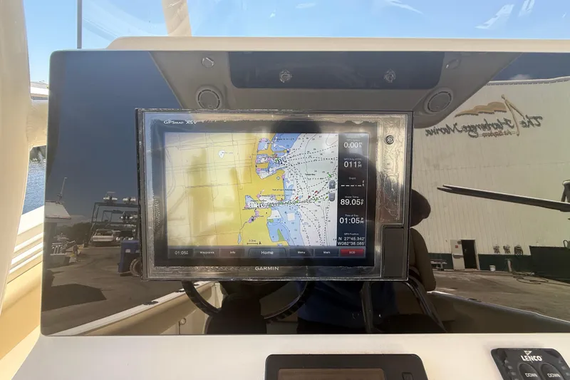 Slide: The Image of GPS navigation screen on 2019 Key West Billistic 281 Center Console boat. - 64