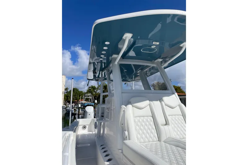 Slide: The Image of 2024 Invincible 36 Open Fisherman boat with sleek design and luxurious seating. - 30
