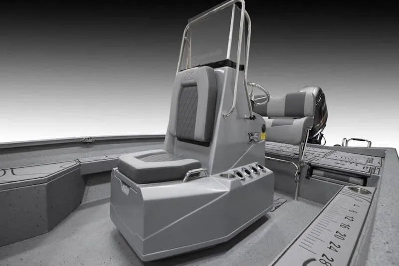 Slide: The Image of 2026 Xpress H22 boat interior with modern seating and console design. - 28