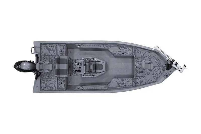 Slide: The Image of Top view of a 2026 Xpress H22 boat with detailed deck design. - 3