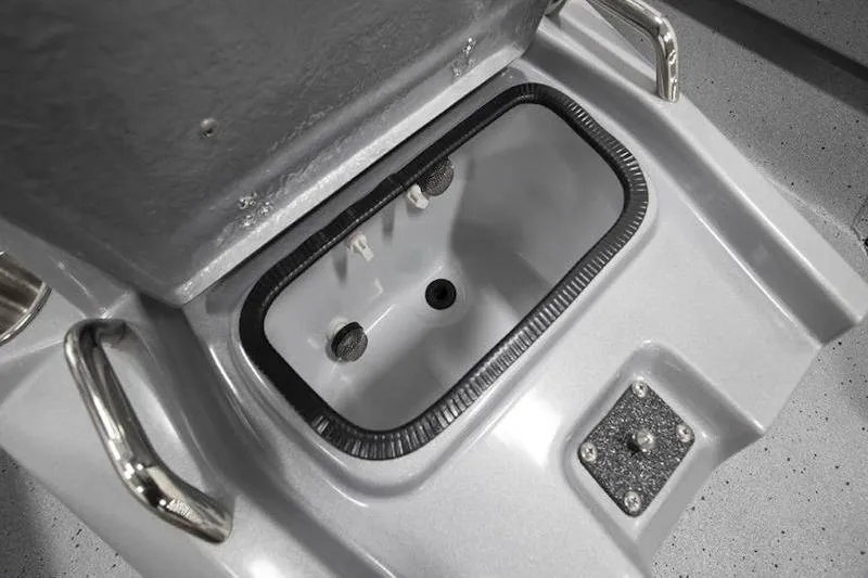 Slide: The Image of Open compartment of 2026 Xpress H22 boat, showcasing interior details and design. - 31