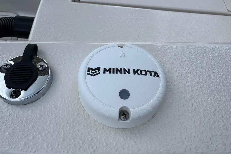 Slide: The Image of Minn Kota component on 2022 Carolina Skiff 19 LS boat deck. - 12