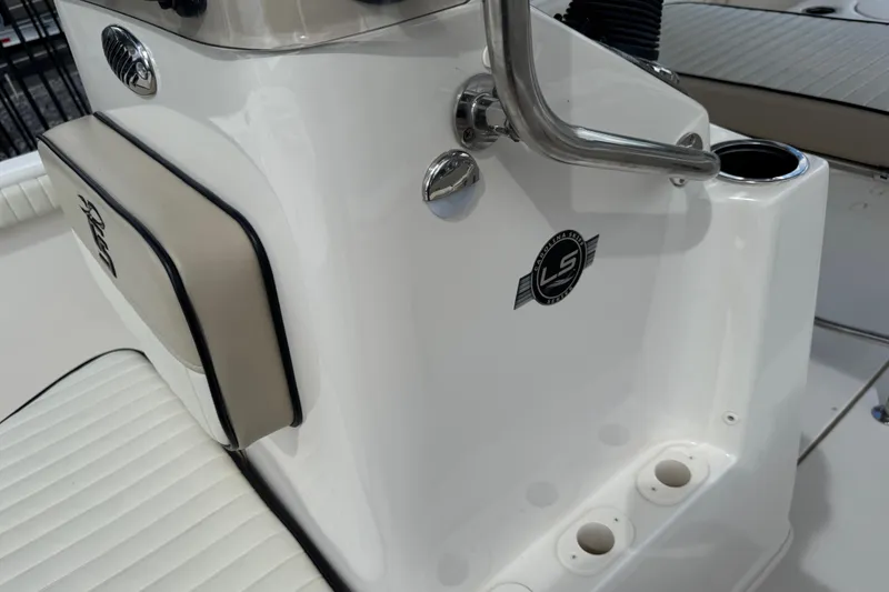 Slide: The Image of 2022 Carolina Skiff 19 LS boat interior with console and seating details. - 72