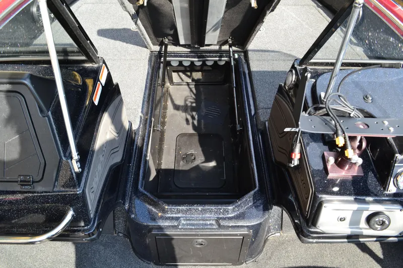 Slide: The Image of Interior view of a 2022 Nitro ZV20 boat storage compartment and dashboard. - 18