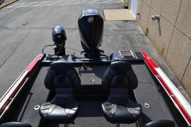 Slide: The Image of 2022 Nitro ZV20 boat with dual seats and powerful outboard motor. - 8