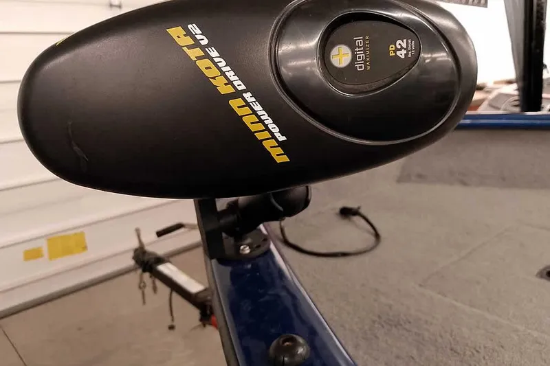 Slide: The Image of Minn Kota Power Drive motor on 2013 Tracker Pro Guide V-16 WT boat. - 9