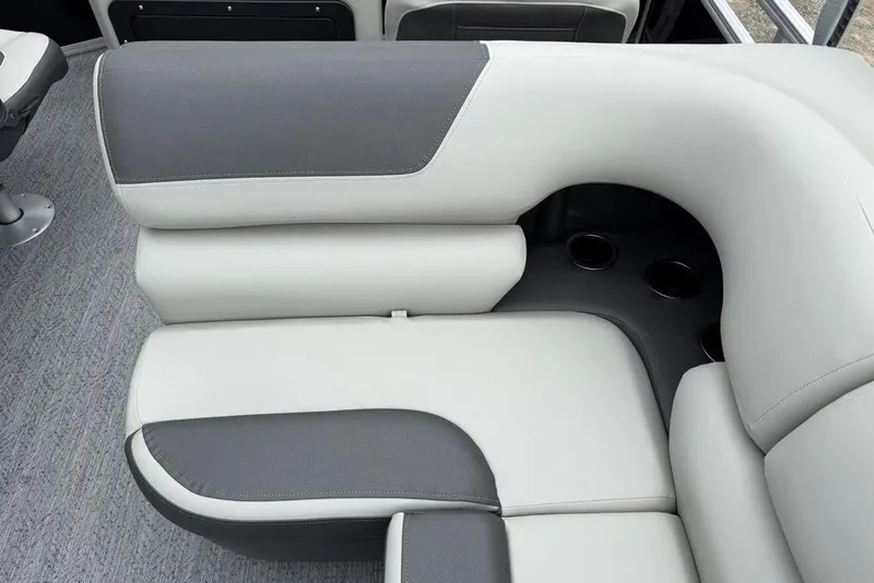 Slide: The Image of Luxurious seating on 2026 Sun Tracker Fishin' Barge 20 DLX pontoon boat. - 21