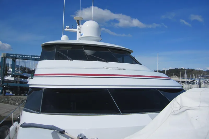 Slide: The Image of 1999 Delta Marine Raised Pilothouse Motoryacht docked at Pacific Marine Center. - 7