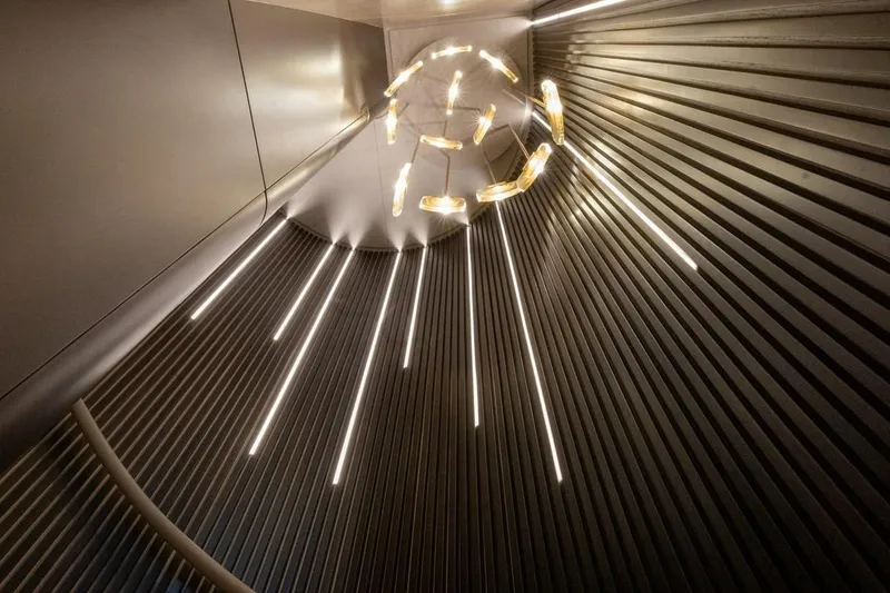 Slide: The Image of Futuristic interior lighting design on Baglietto DOM 133 yacht, 2024 model. - 83