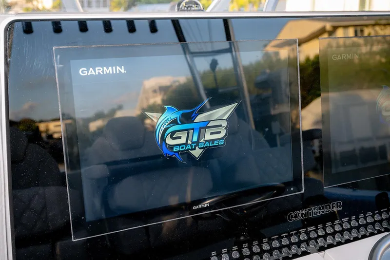 Slide: The Image of Garmin display on 2020 Contender 44 ST boat with GTB Boat Sales logo. - 27