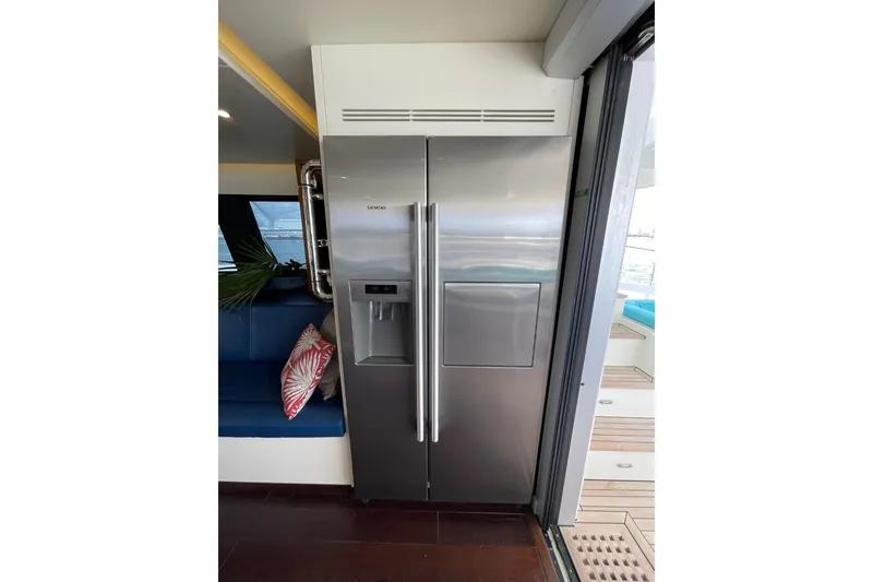 Slide: The Image of Stainless steel refrigerator on Serenity 64 yacht, 2018 model, with water dispenser. - 33
